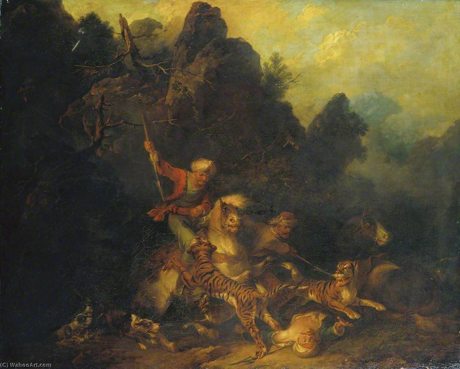 Wikioo.org - The Encyclopedia of Fine Arts - Painting, Artwork by Peter Francis Bourgeois - Tiger Hunt