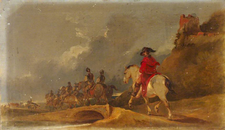 WikiOO.org - Enciklopedija dailės - Tapyba, meno kuriniai Peter Francis Bourgeois - Cavalry in a Landscape