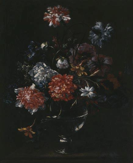 Wikioo.org - Die Enzyklopädie bildender Kunst - Malerei, Kunstwerk von Jean Baptiste Monnoyer - Blume dans uno vase von cristal