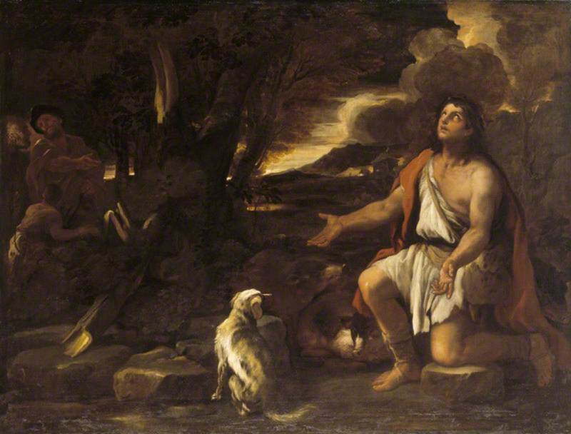 Wikioo.org - The Encyclopedia of Fine Arts - Painting, Artwork by Luca Giordano - The Parable of the Prodigal Son The Penitent Swineherd
