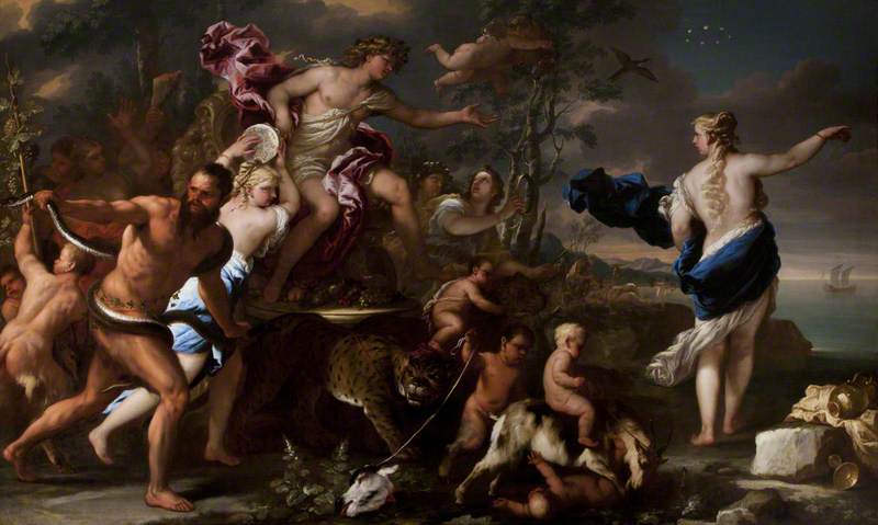 Wikioo.org – La Enciclopedia de las Bellas Artes - Pintura, Obras de arte de Luca Giordano - el triunfo de Baco  enestado  Ariana
