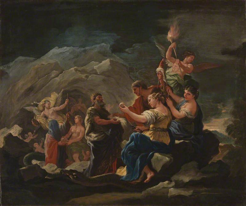 Wikioo.org - The Encyclopedia of Fine Arts - Painting, Artwork by Luca Giordano - The Cave of Eternity