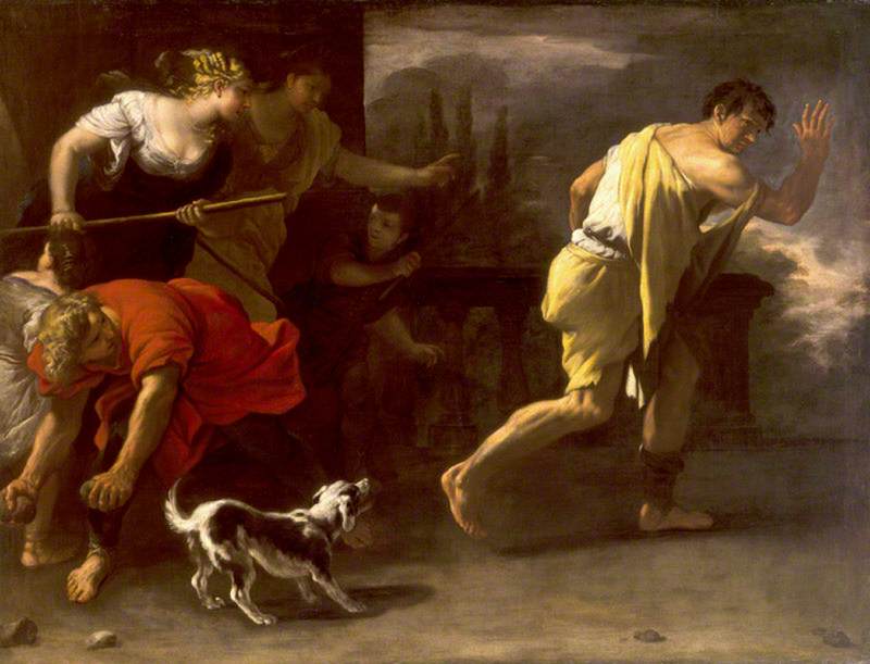Wikioo.org - Bách khoa toàn thư về mỹ thuật - Vẽ tranh, Tác phẩm nghệ thuật Luca Giordano - The Parable of the Prodigal Son Driven out by His Former Companions