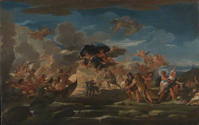 Wikioo.org - The Encyclopedia of Fine Arts - Painting, Artwork by Luca Giordano - Mythological Scene with the Rape of Proserpine