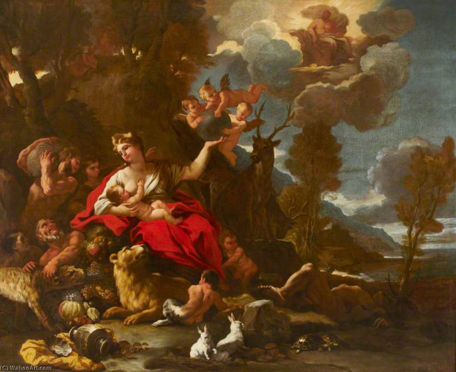 Wikioo.org - The Encyclopedia of Fine Arts - Painting, Artwork by Luca Giordano - Cybele