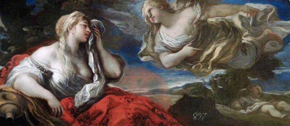 Wikioo.org - The Encyclopedia of Fine Arts - Painting, Artwork by Luca Giordano - Hagar and Ishmael in the Desert