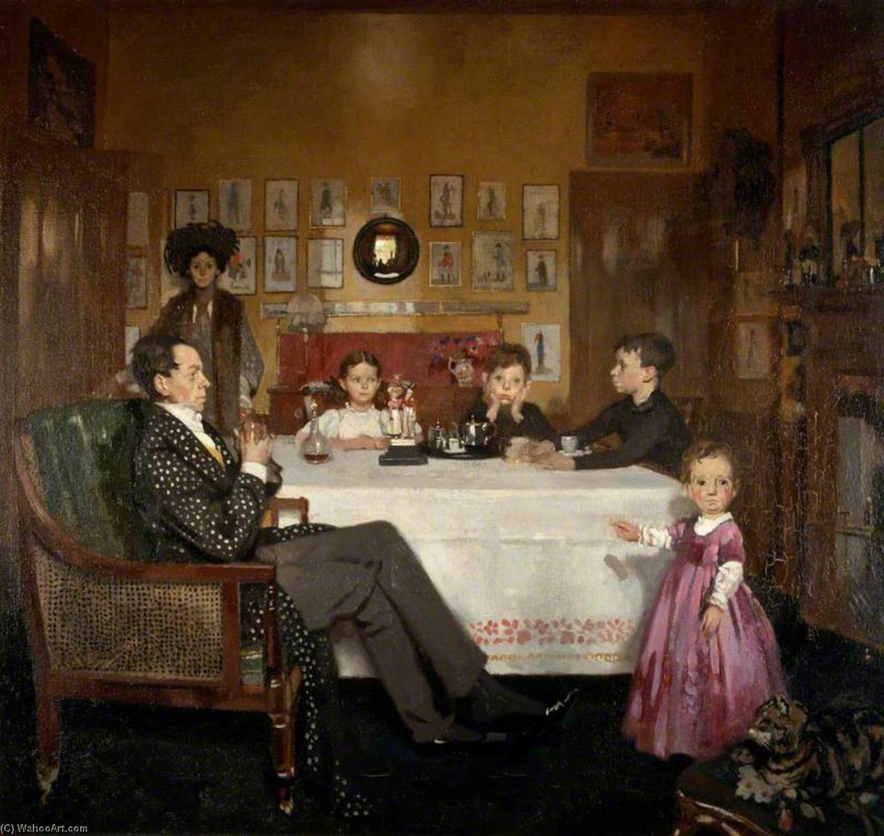 WikiOO.org – 美術百科全書 - 繪畫，作品 William Newenham Montague Orpen - 一个 布卢姆斯伯里  家庭