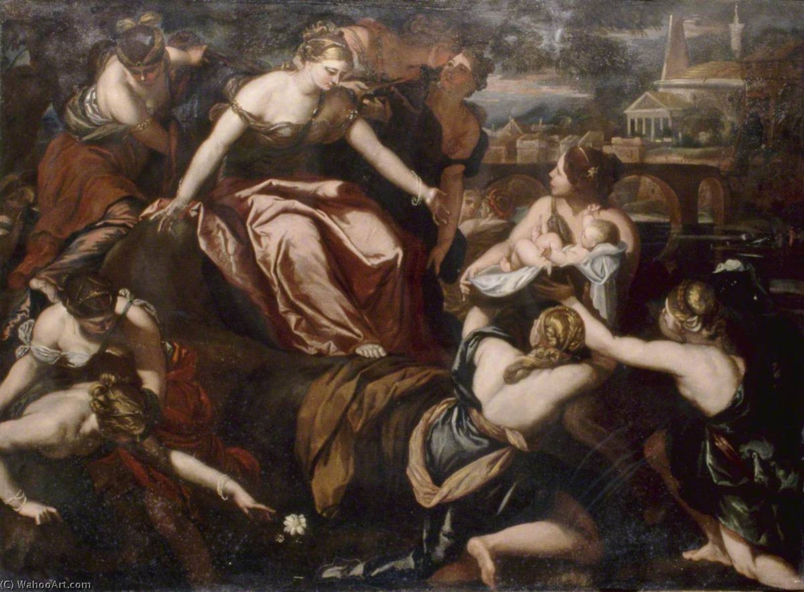 WikiOO.org - Enciklopedija dailės - Tapyba, meno kuriniai Luca Giordano - The Finding of Moses