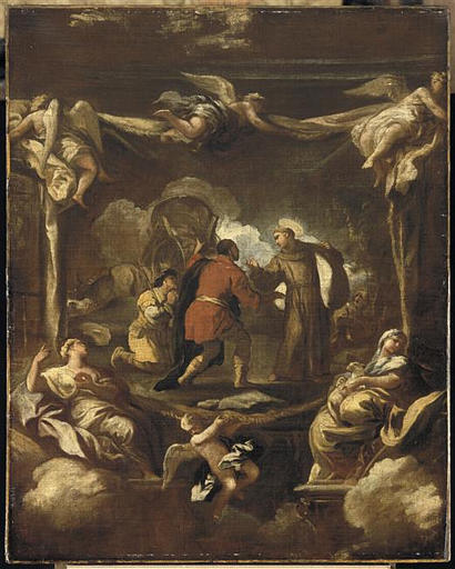 Wikioo.org – L'Encyclopédie des Beaux Arts - Peinture, Oeuvre de Luca Giordano - saint antoine de padoue et le miracle du carboniser