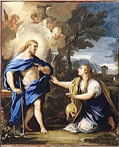 Wikioo.org - The Encyclopedia of Fine Arts - Painting, Artwork by Luca Giordano - LE CHRIST APPARAISSANT A LA MADELEINE