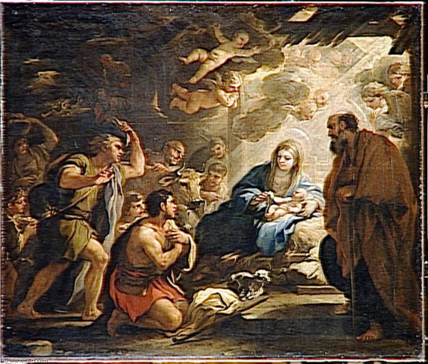 Wikioo.org - The Encyclopedia of Fine Arts - Painting, Artwork by Luca Giordano - L'ADORATION DES BERGERS