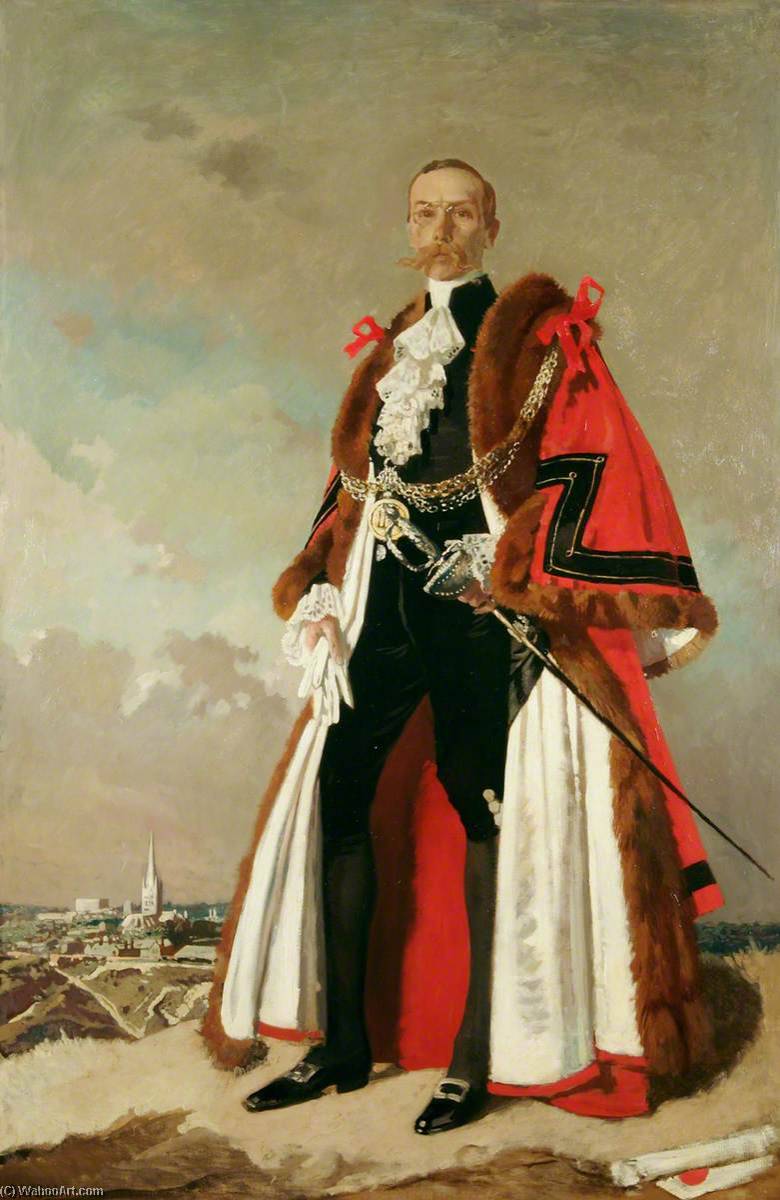 WikiOO.org - 百科事典 - 絵画、アートワーク William Newenham Montague Orpen - アーネスト エグバートブライス ( 1857–1934 ) , 最後の 市長 最初の 主君 市長 の ノリッジ ( 1910 )