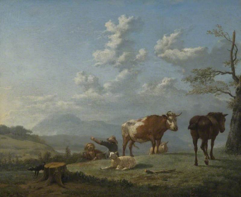 Wikioo.org - The Encyclopedia of Fine Arts - Painting, Artwork by Karel Dujardin - Pastoral Landscape