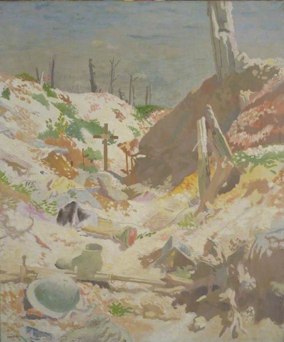 Wikioo.org - The Encyclopedia of Fine Arts - Painting, Artwork by William Newenham Montague Orpen - A Grave in a Trench