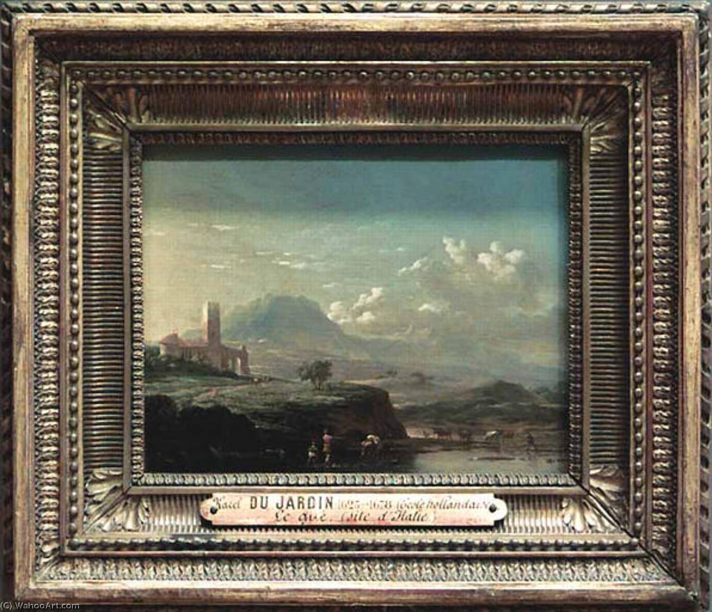 Wikioo.org - The Encyclopedia of Fine Arts - Painting, Artwork by Karel Dujardin - Le gué Site d'Italie