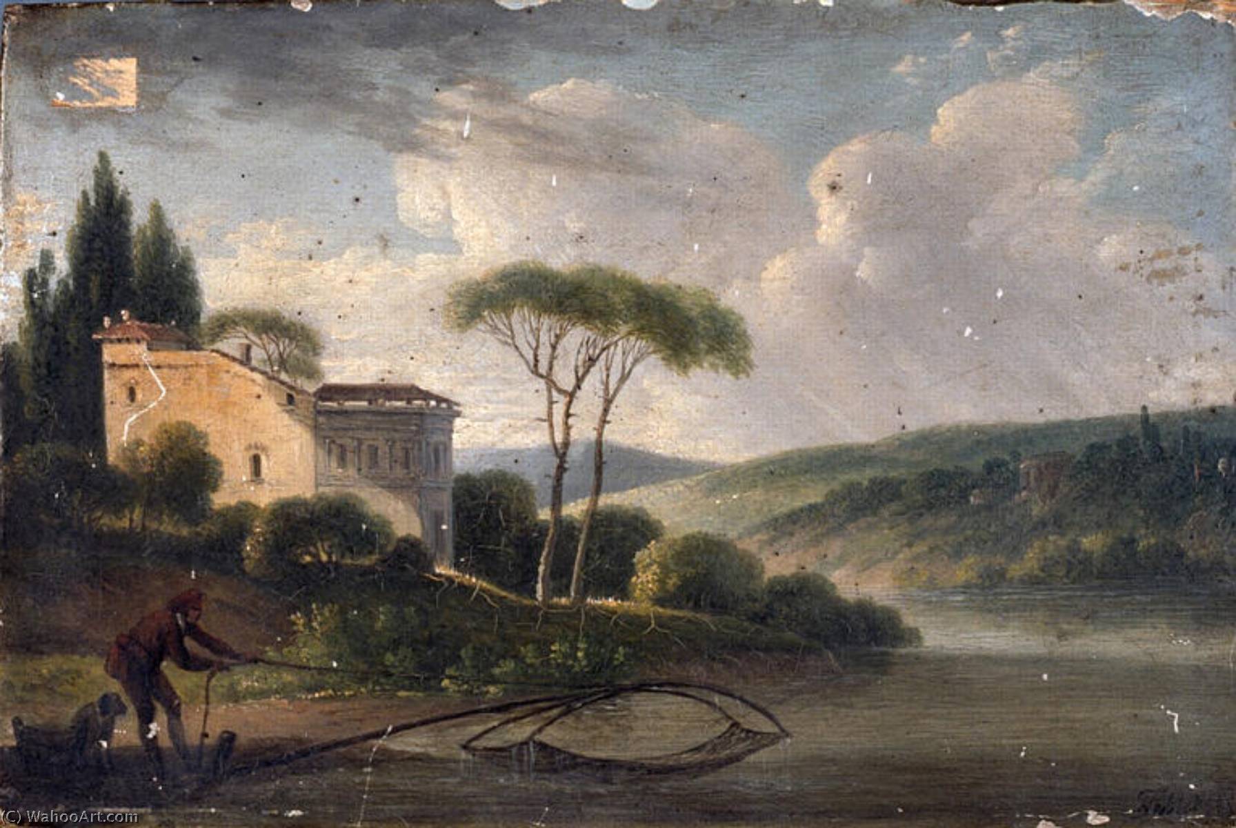 Wikioo.org - The Encyclopedia of Fine Arts - Painting, Artwork by Jean François Sablet - Paysage d'Italie