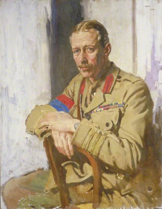 Wikioo.org - The Encyclopedia of Fine Arts - Painting, Artwork by William Newenham Montague Orpen - Lieutenant Colonel A. N. Lee, DSO, OBE, TD, Censor in France of Paintings and Drawings by Artists at the Front