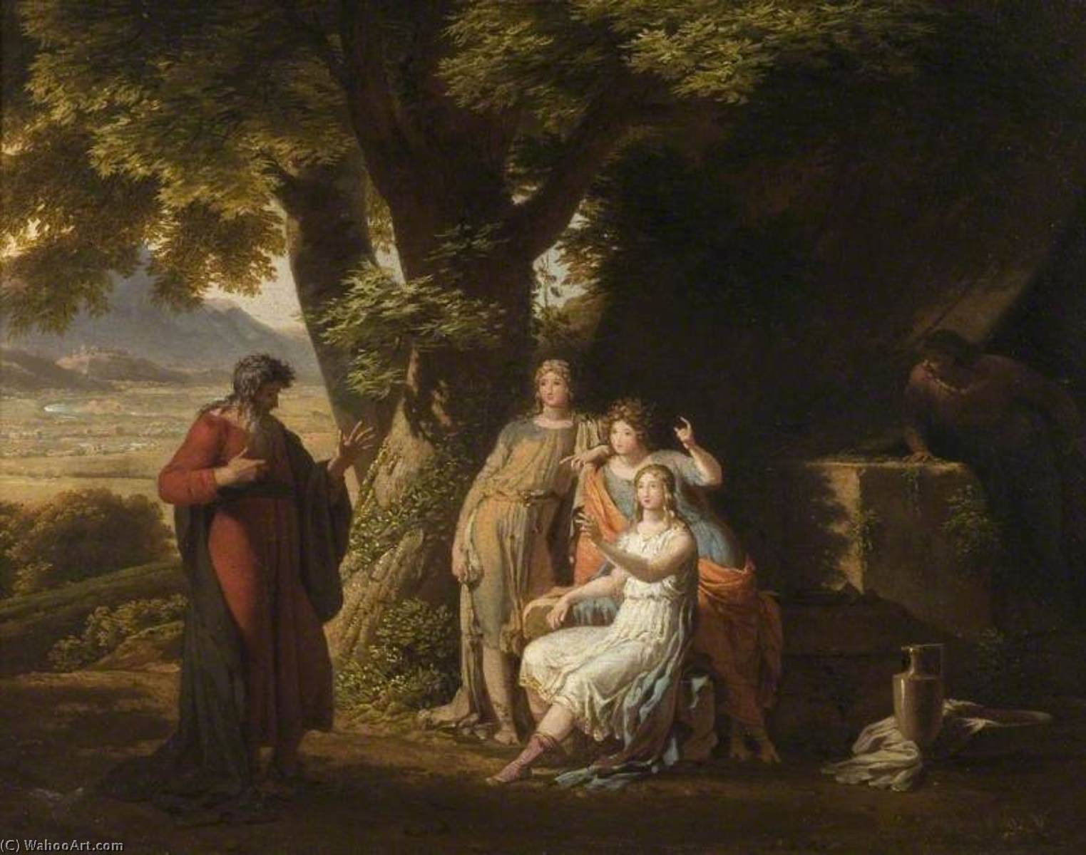 Wikioo.org - The Encyclopedia of Fine Arts - Painting, Artwork by Charles Lock Eastlake - Moses and the Daughters of Jethro
