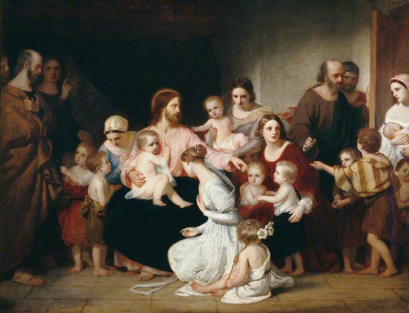 Wikioo.org - The Encyclopedia of Fine Arts - Painting, Artwork by Charles Lock Eastlake - Christ Blessing Little Children
