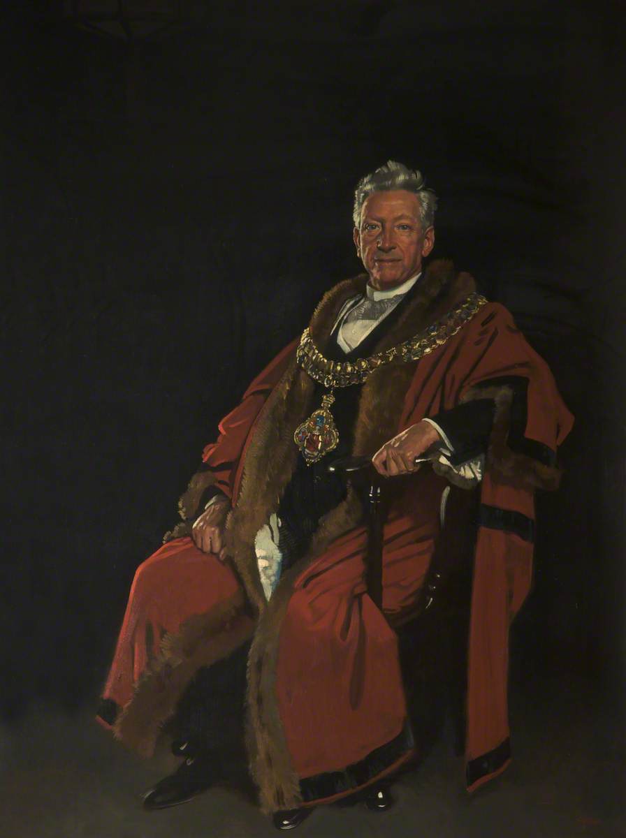 Wikioo.org - The Encyclopedia of Fine Arts - Painting, Artwork by William Newenham Montague Orpen - The Right Honourable Baron Leverhulme (1851–1925), Honorary Freeman of the Borough, Mayor of Bolton (1918–1919)