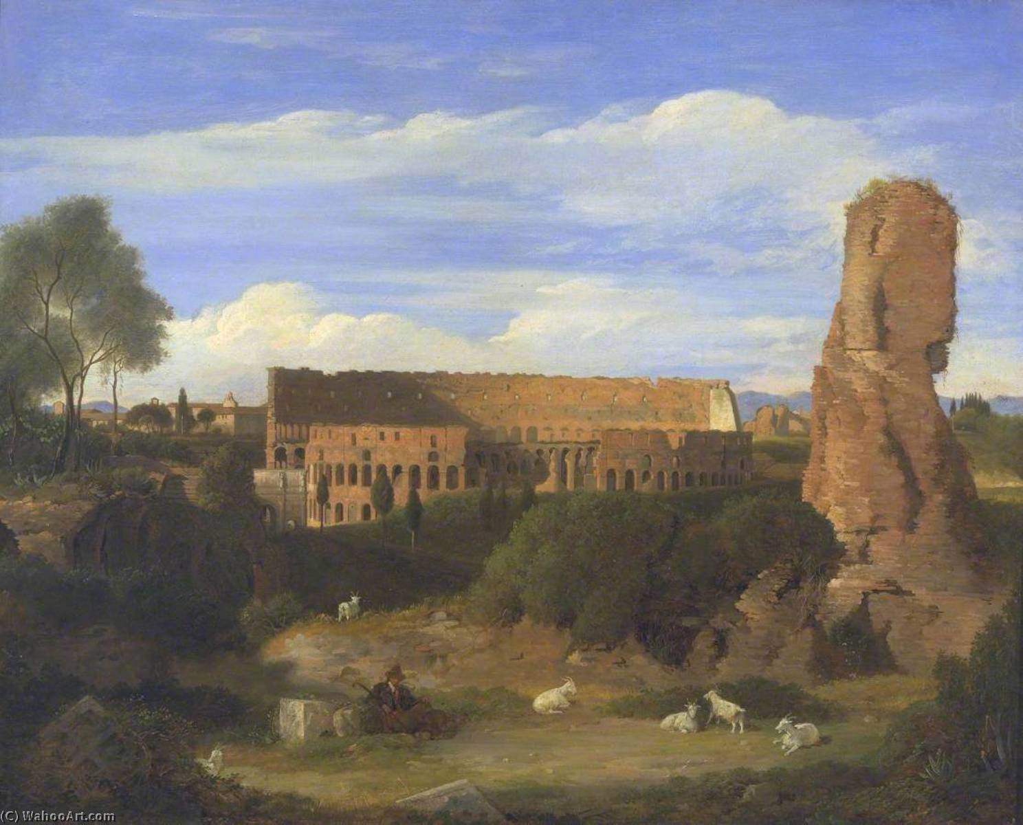 Wikioo.org - The Encyclopedia of Fine Arts - Painting, Artwork by Charles Lock Eastlake - The Colosseum from the Campo Vaccino