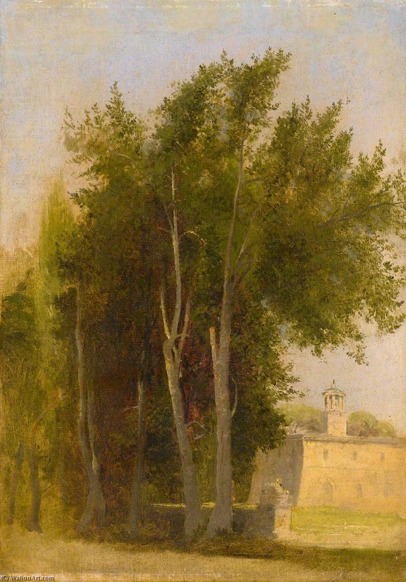 Wikioo.org - The Encyclopedia of Fine Arts - Painting, Artwork by Charles Lock Eastlake - Cypresses at L’Ariccia, Italy
