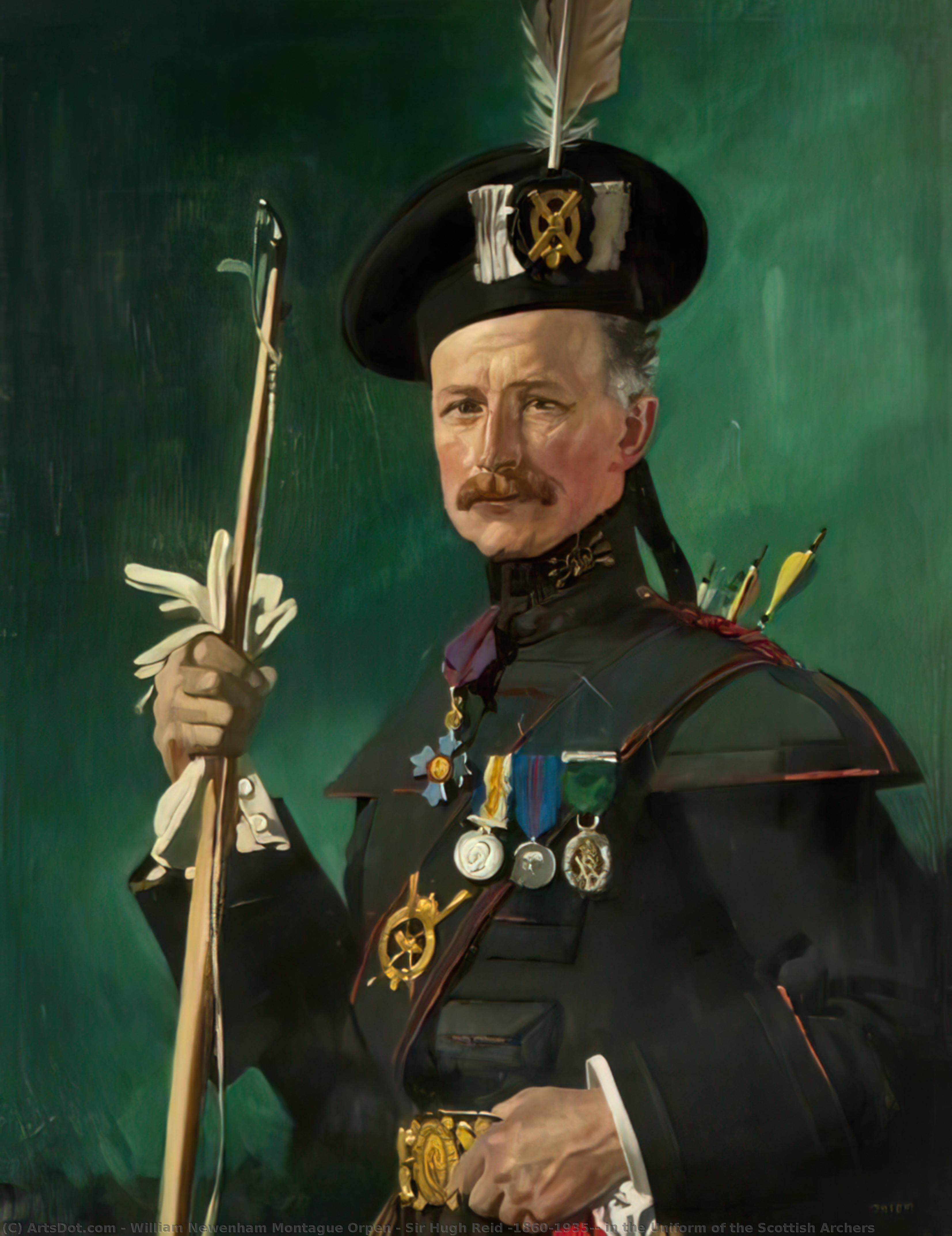 WikiOO.org - 백과 사전 - 회화, 삽화 William Newenham Montague Orpen - Sir Hugh Reid (1860–1935), in the Uniform of the Scottish Archers