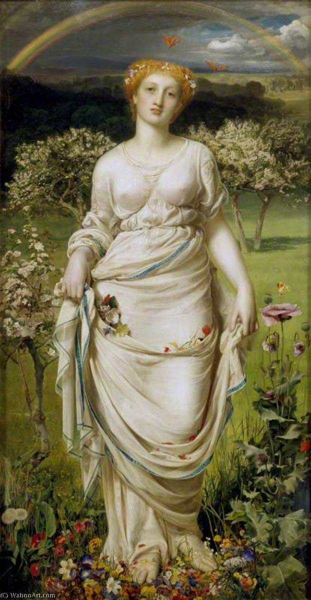 Wikioo.org – La Enciclopedia de las Bellas Artes - Pintura, Obras de arte de Anthony Frederick Augustus Sandys - suave primavera