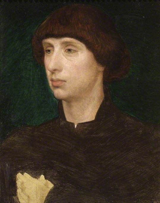 Wikioo.org - The Encyclopedia of Fine Arts - Painting, Artwork by Anthony Frederick Augustus Sandys - Portrait of a Young Man (copy after Rogier van der Weyden)