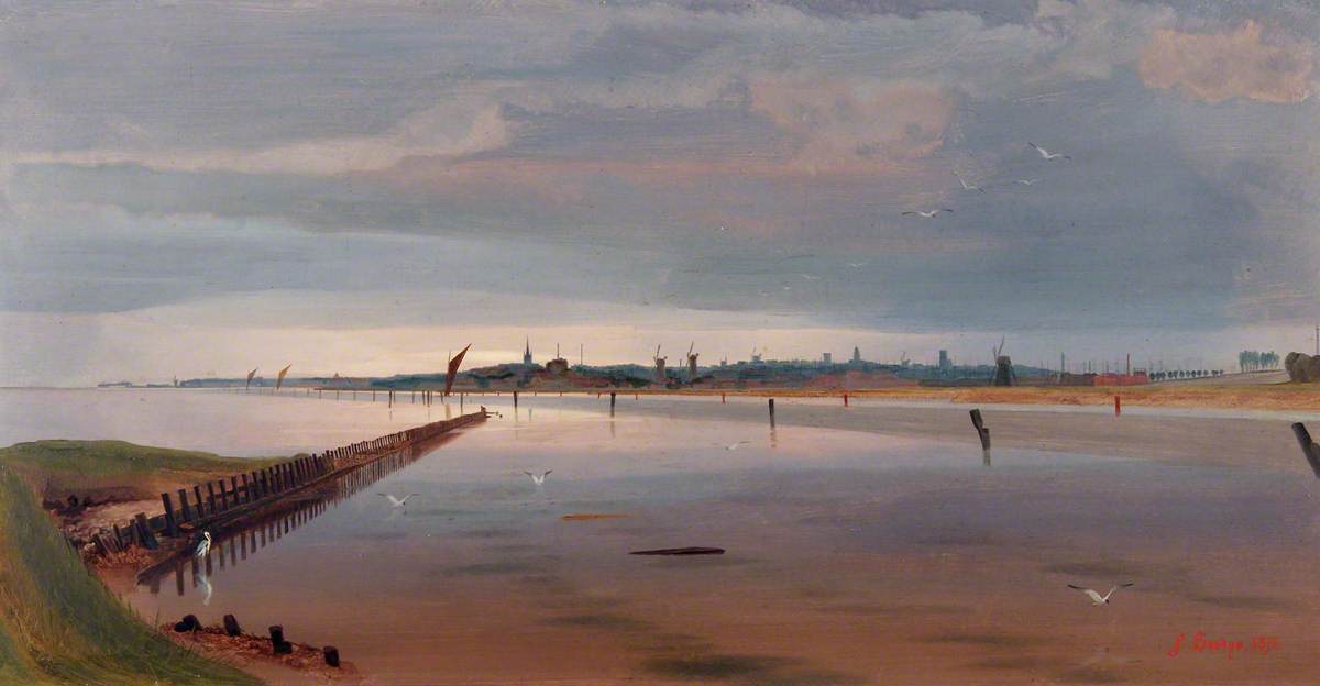 Wikioo.org - The Encyclopedia of Fine Arts - Painting, Artwork by Anthony Frederick Augustus Sandys - Breydon Water, Norfolk