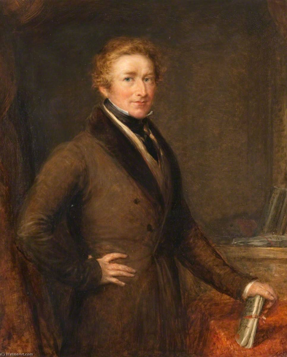 WikiOO.org - Güzel Sanatlar Ansiklopedisi - Resim, Resimler John Linnell - Sir Robert Peel (1788–1850), 2nd Bt, Prime Minister