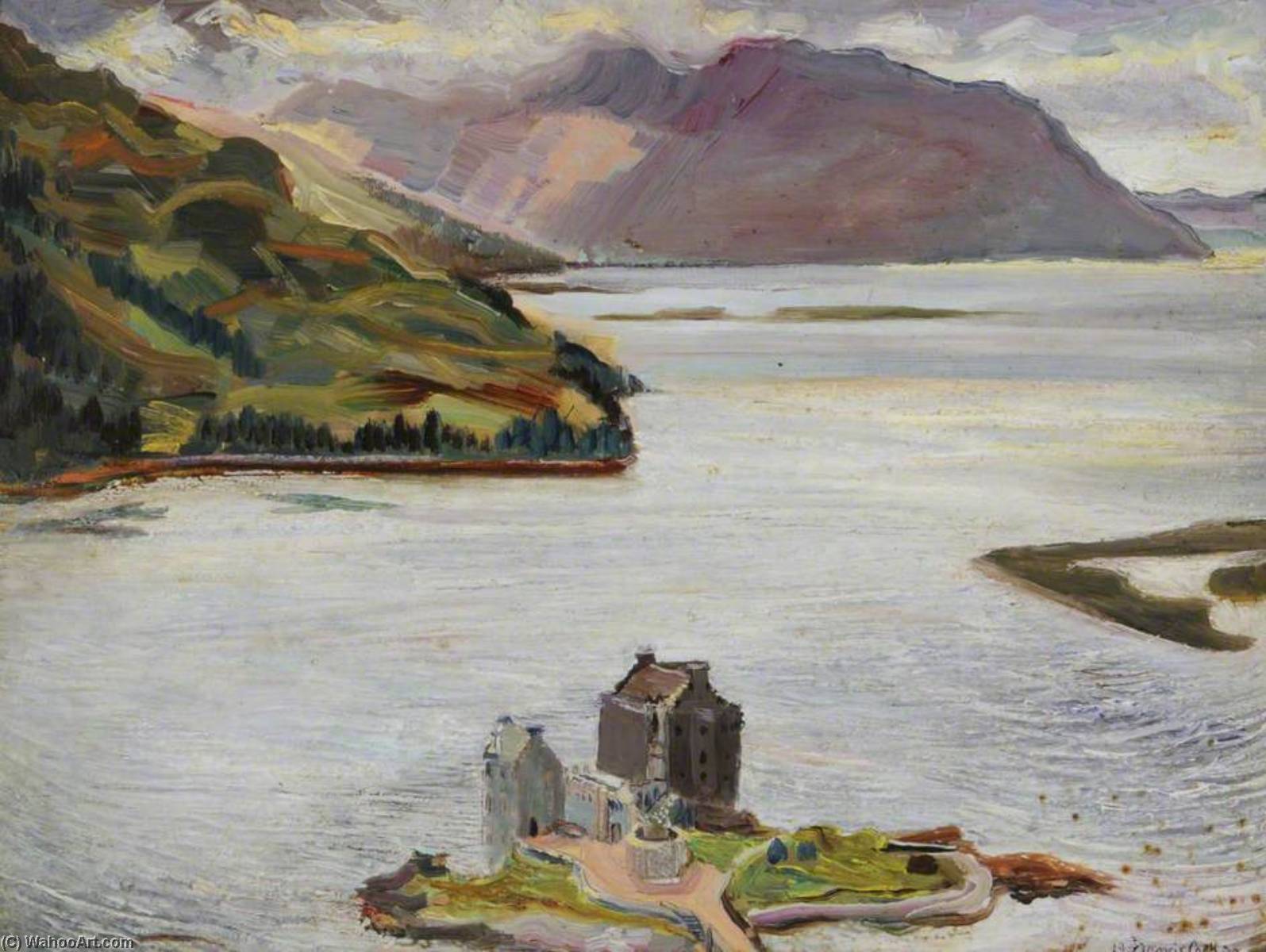 Wikioo.org - The Encyclopedia of Fine Arts - Painting, Artwork by Francis Ferdinand Maurice Cook - Eilean Donan Castle, near Dornie Ferry, Loch Duich, Scotland