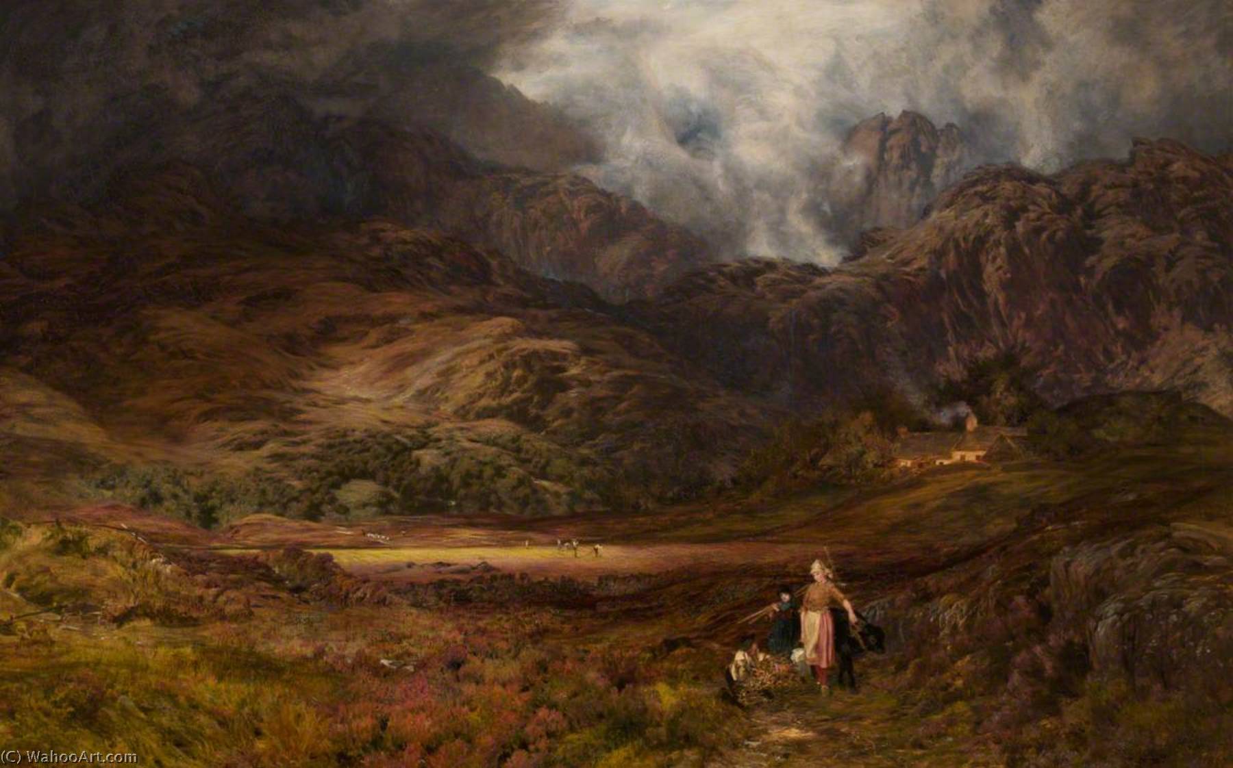 Wikioo.org - The Encyclopedia of Fine Arts - Painting, Artwork by Henry Clarence Whaite - A Mountain Farm, Llanrhychwyn, near Trefriw