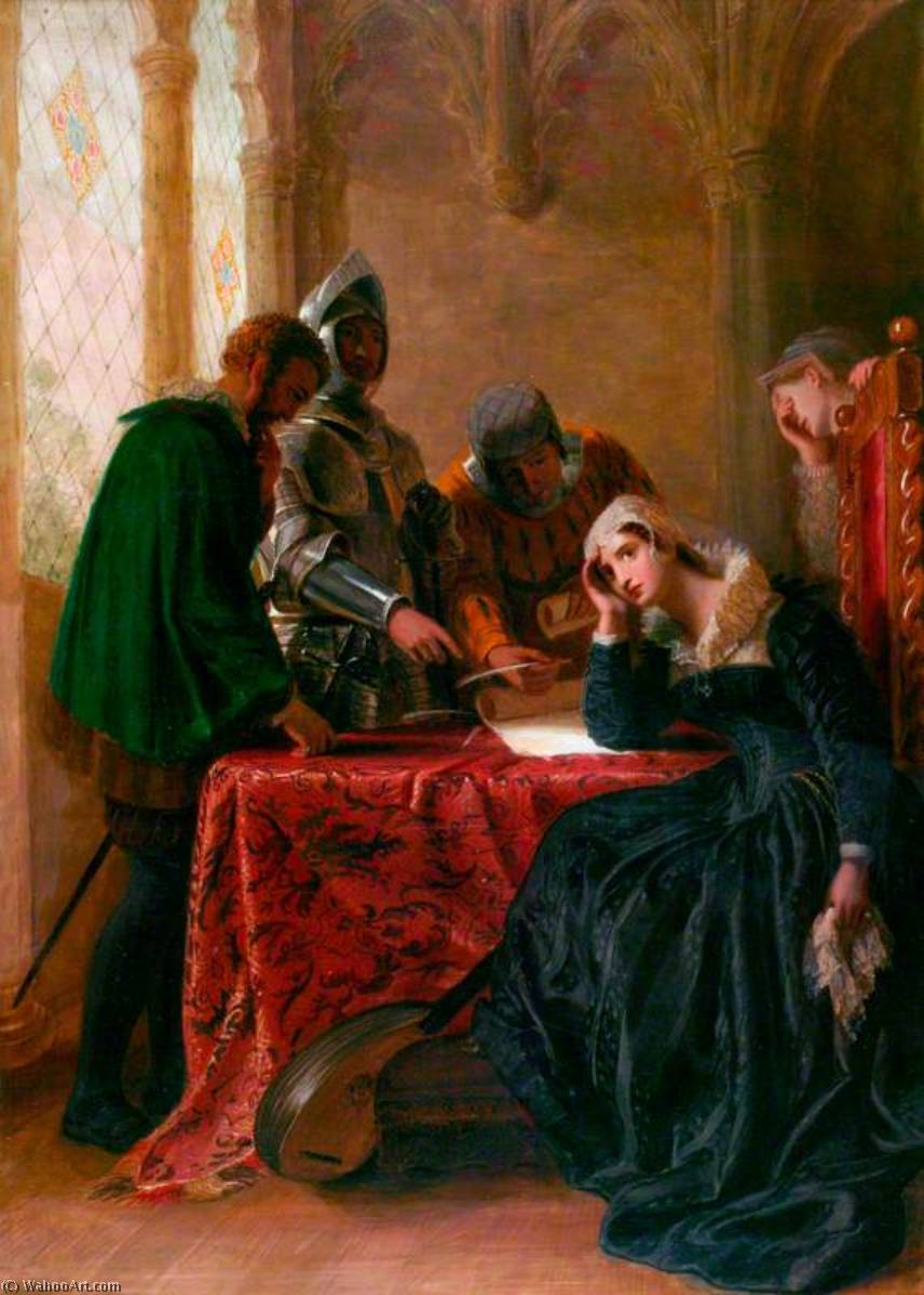 Wikioo.org - The Encyclopedia of Fine Arts - Painting, Artwork by Joseph Arthur Palliser Severn - The Abdication of Mary, Queen of Scots