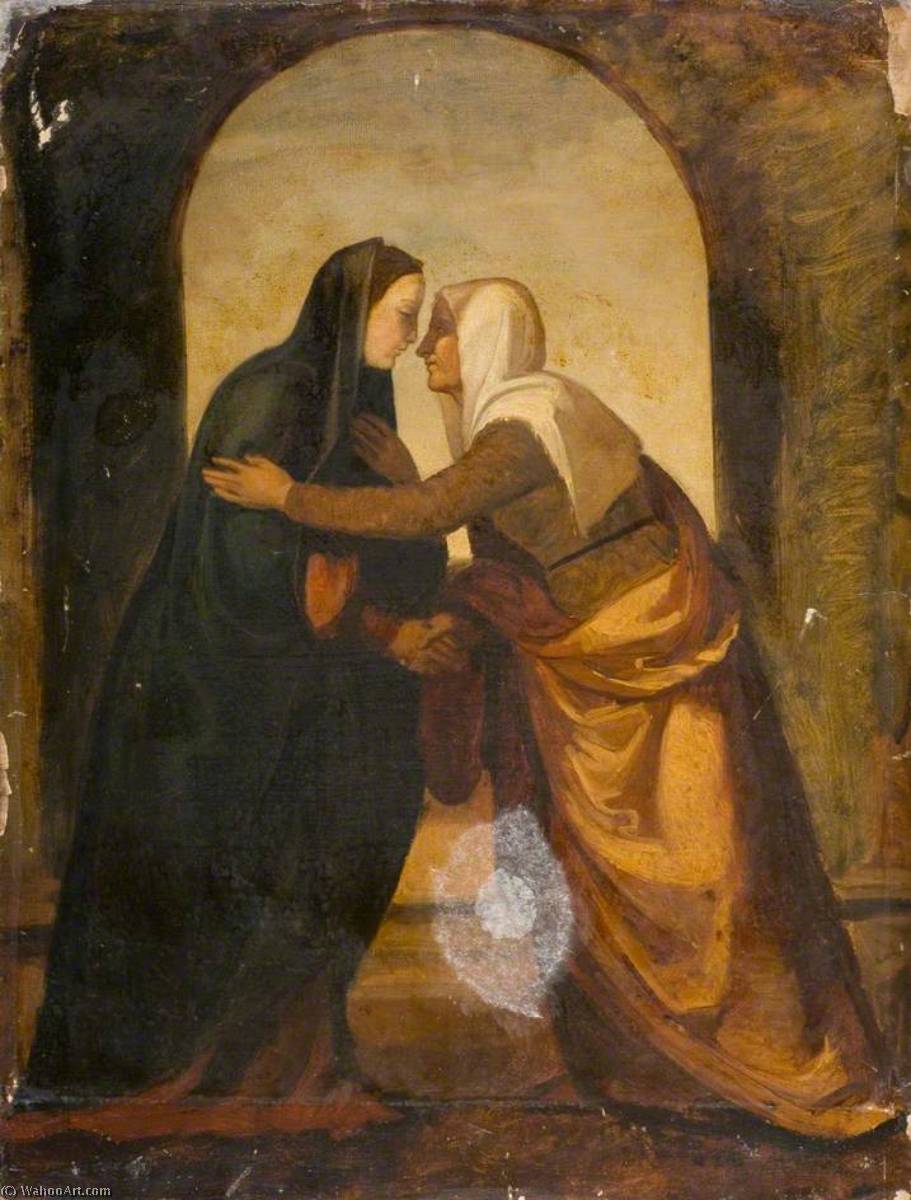 Wikioo.org - The Encyclopedia of Fine Arts - Painting, Artwork by Joseph Severn - The Visitation (after Mariotto Albertinelli)