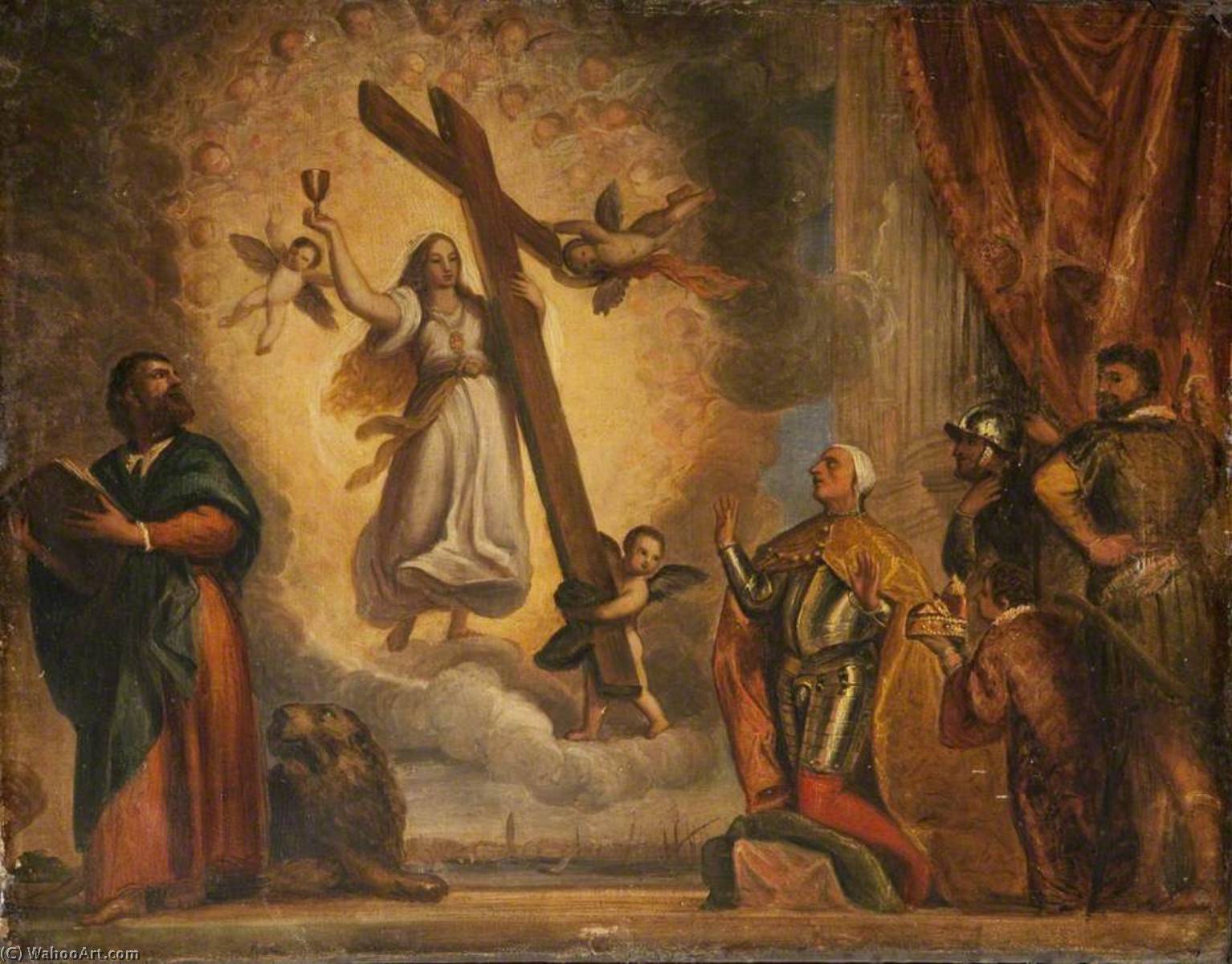 WikiOO.org - Εγκυκλοπαίδεια Καλών Τεχνών - Ζωγραφική, έργα τέχνης Joseph Severn - Doge Antonio Grimani Kneeling before Faith (after Titian)