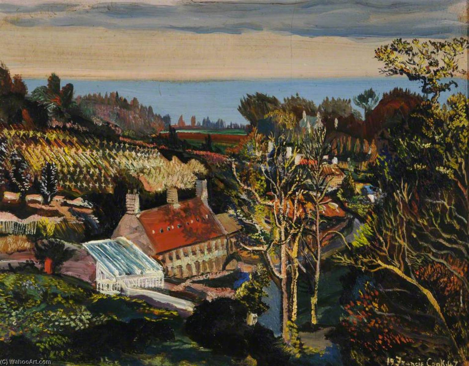WikiOO.org - Εγκυκλοπαίδεια Καλών Τεχνών - Ζωγραφική, έργα τέχνης Francis Ferdinand Maurice Cook - A Valley Farm above Grouville, Queen's Valley, Jersey