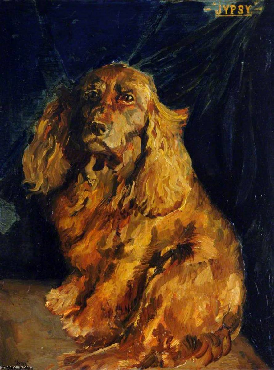 WikiOO.org - Εγκυκλοπαίδεια Καλών Τεχνών - Ζωγραφική, έργα τέχνης Francis Ferdinand Maurice Cook - Jypsy, Cocker Spaniel Dog