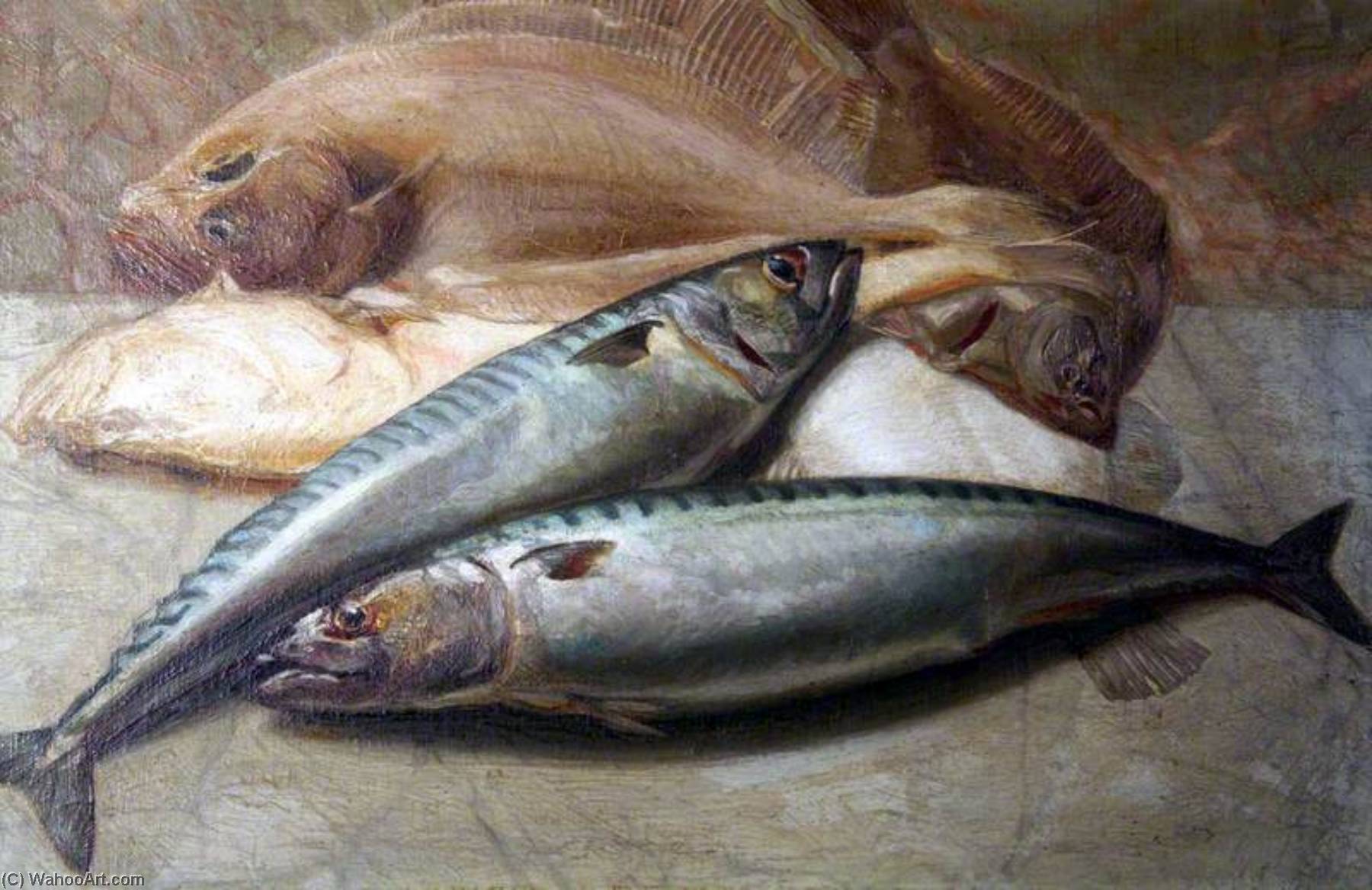 Wikioo.org - The Encyclopedia of Fine Arts - Painting, Artwork by Evan Walters - Still Life Study of Fish