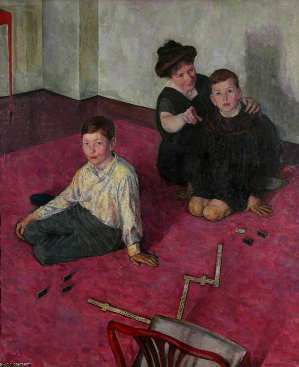 Wikioo.org - The Encyclopedia of Fine Arts - Painting, Artwork by Evan Walters - Mrs Coombe Tennant, JP, and Sons, Alexander and Henry
