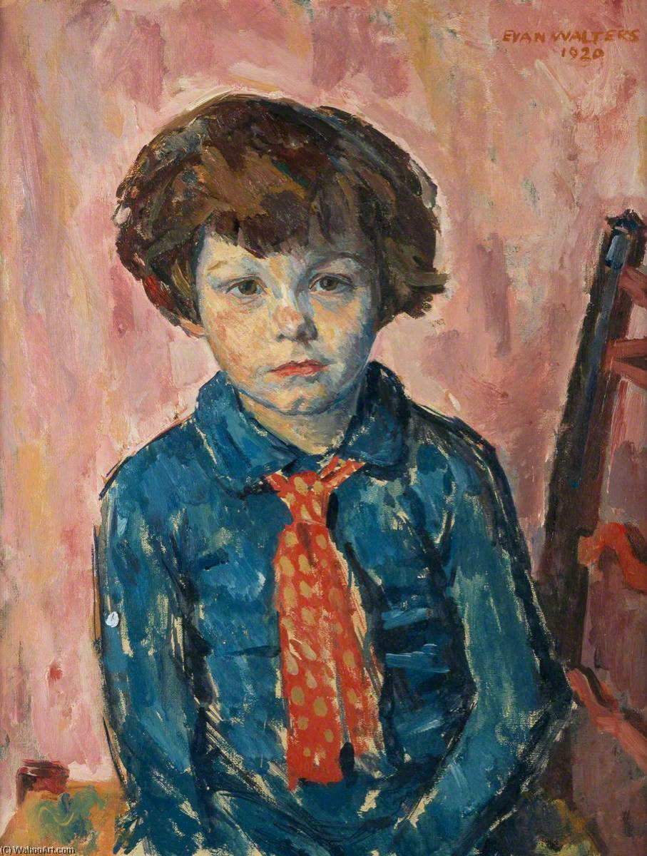 Wikioo.org - The Encyclopedia of Fine Arts - Painting, Artwork by Evan Walters - Portrait of a Young Boy