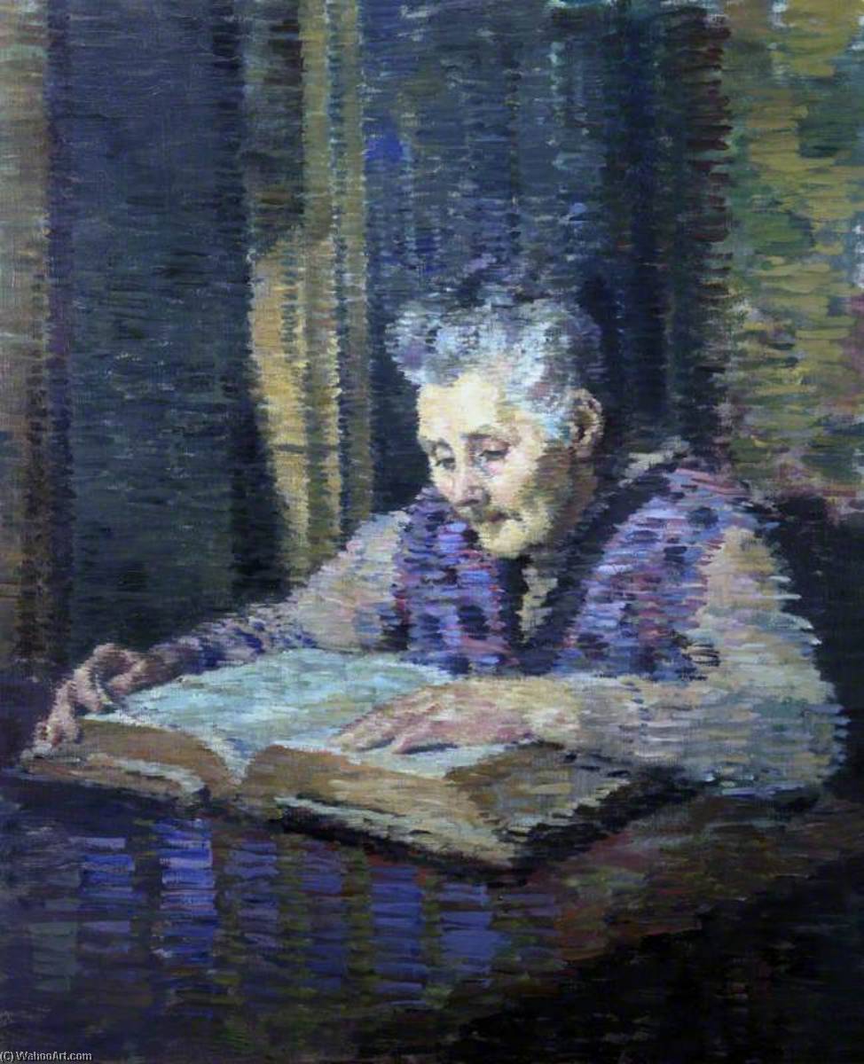 Wikioo.org - The Encyclopedia of Fine Arts - Painting, Artwork by Evan Walters - The Artist's Mother Reading the Bible
