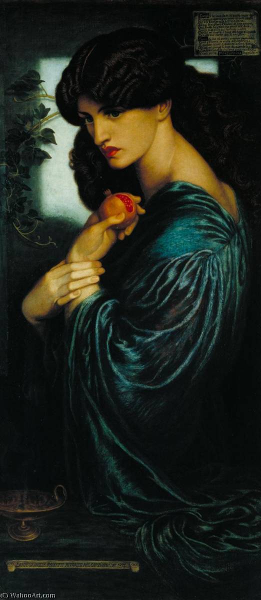 WikiOO.org - Encyclopedia of Fine Arts - Festés, Grafika Dante Gabriel Rossetti - Proserpine
