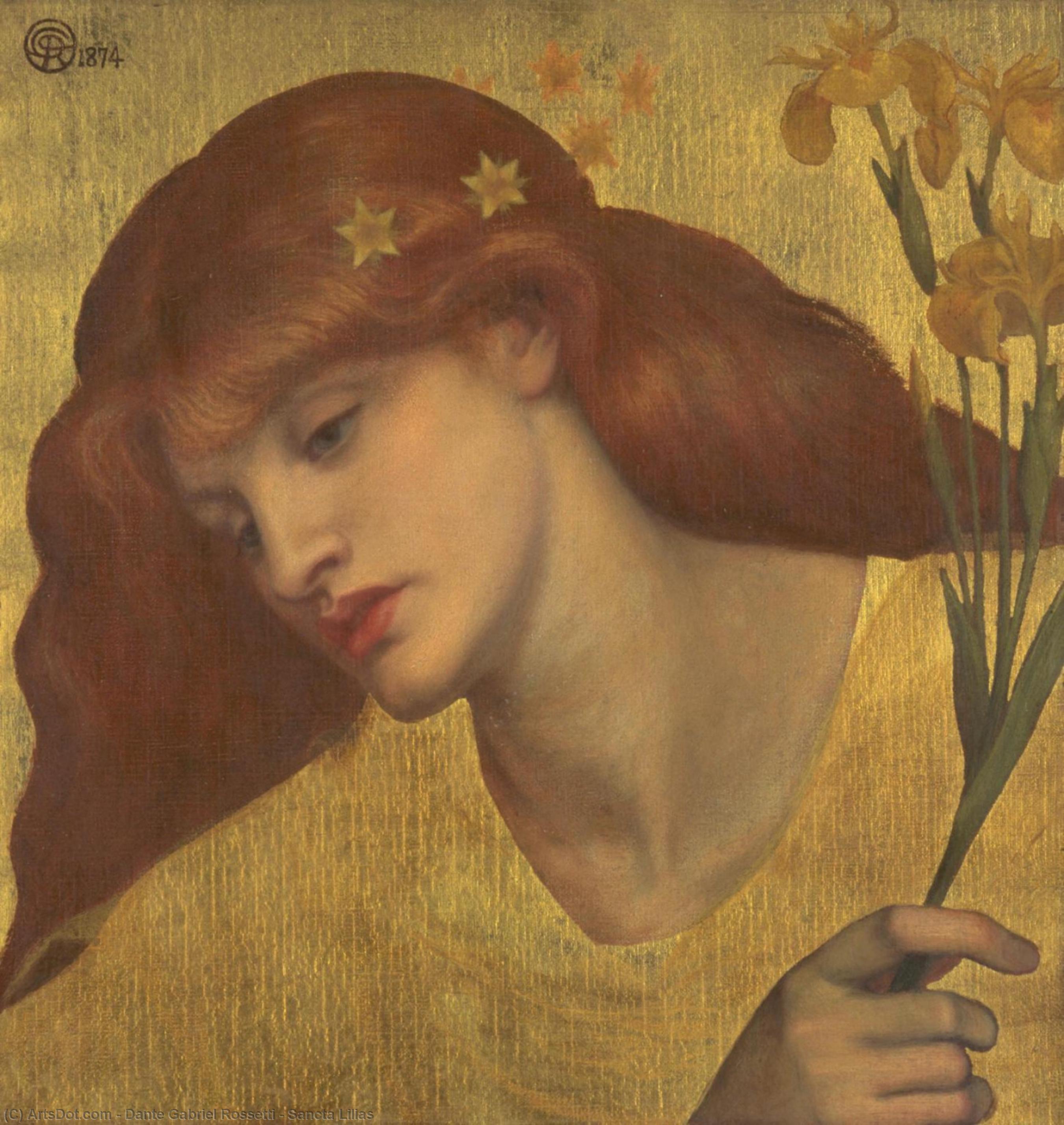 Wikioo.org - Bách khoa toàn thư về mỹ thuật - Vẽ tranh, Tác phẩm nghệ thuật Dante Gabriel Rossetti - Sancta Lilias