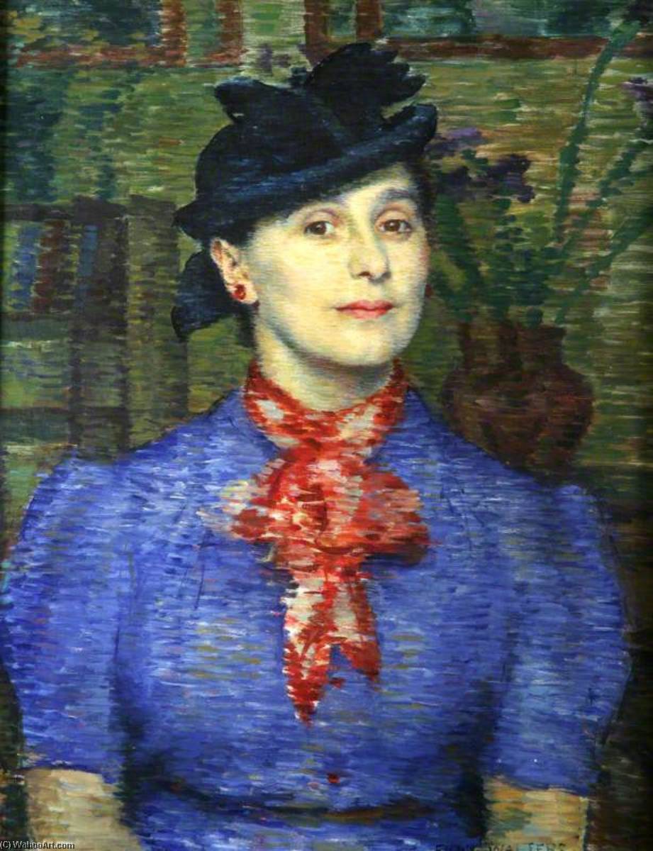 Wikioo.org - The Encyclopedia of Fine Arts - Painting, Artwork by Evan Walters - Lady in a Black Hat (Mrs Erna Meinel)
