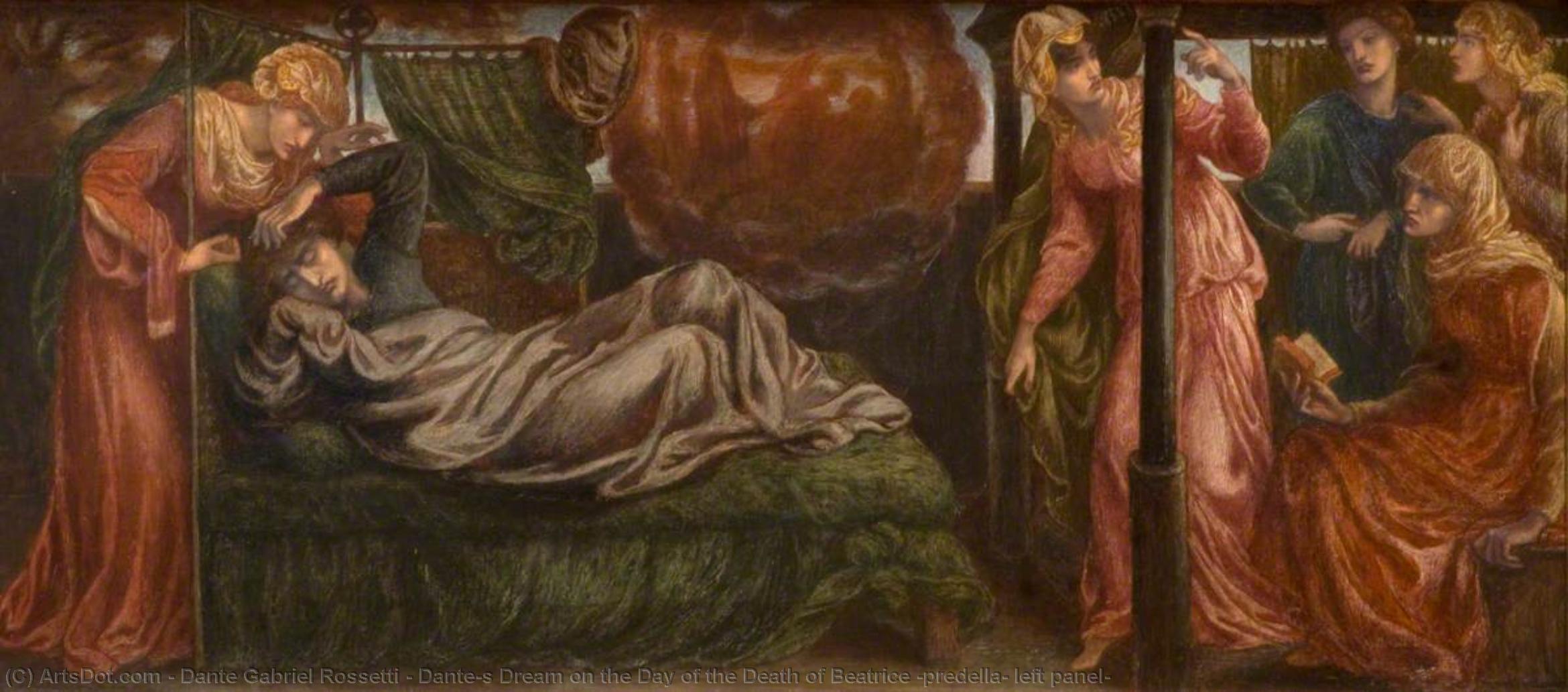 Wikioo.org - The Encyclopedia of Fine Arts - Painting, Artwork by Dante Gabriel Rossetti - Dante's Dream on the Day of the Death of Beatrice (predella, left panel)