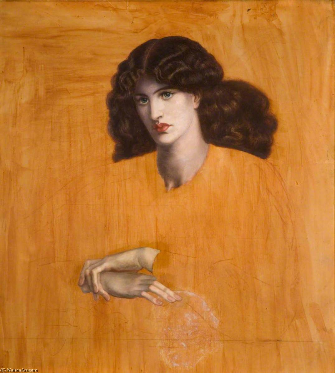 Wikioo.org – L'Enciclopedia delle Belle Arti - Pittura, Opere di Dante Gabriel Rossetti - La donna della finestra ( incompiuta )