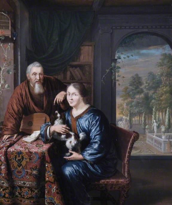 Wikioo.org - The Encyclopedia of Fine Arts - Painting, Artwork by Willem Van Mieris - A Dutchman and His Wife