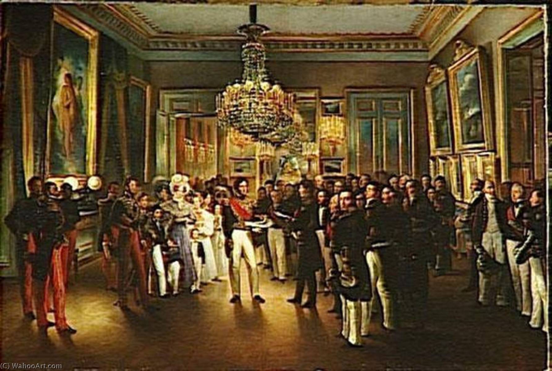Wikioo.org - The Encyclopedia of Fine Arts - Painting, Artwork by François Joseph Heim - LE DUC D'ORLEANS RECOIT AU PALAIS ROYAL LA CHAMBRE DES PAIRS.7 AOUT 1830