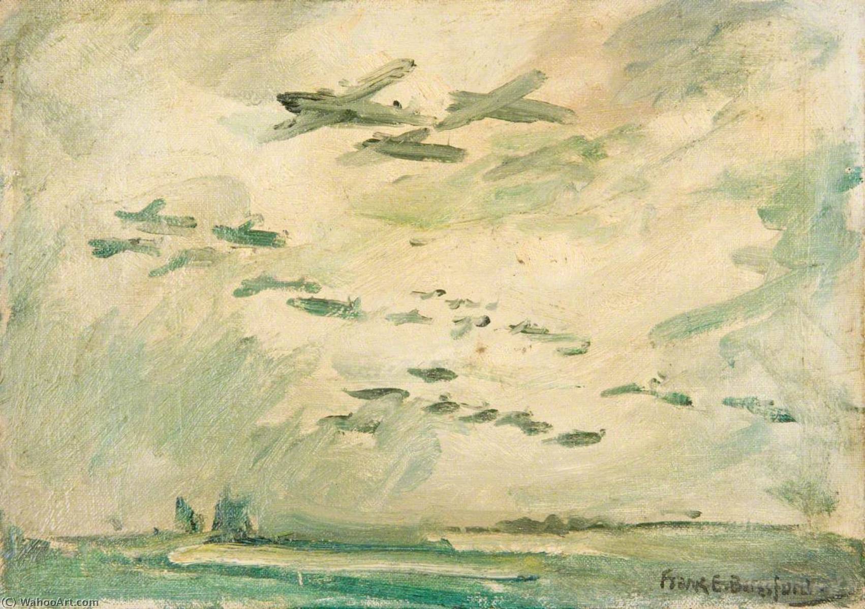 WikiOO.org - Enciklopedija dailės - Tapyba, meno kuriniai Frank Ernest Beresford - Dawn Raid over the Channel